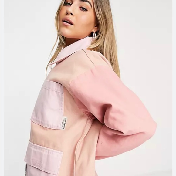 Topshop Padded Pink Patchwork Jacket with Pockets (Size S) - Picture 10 of 11